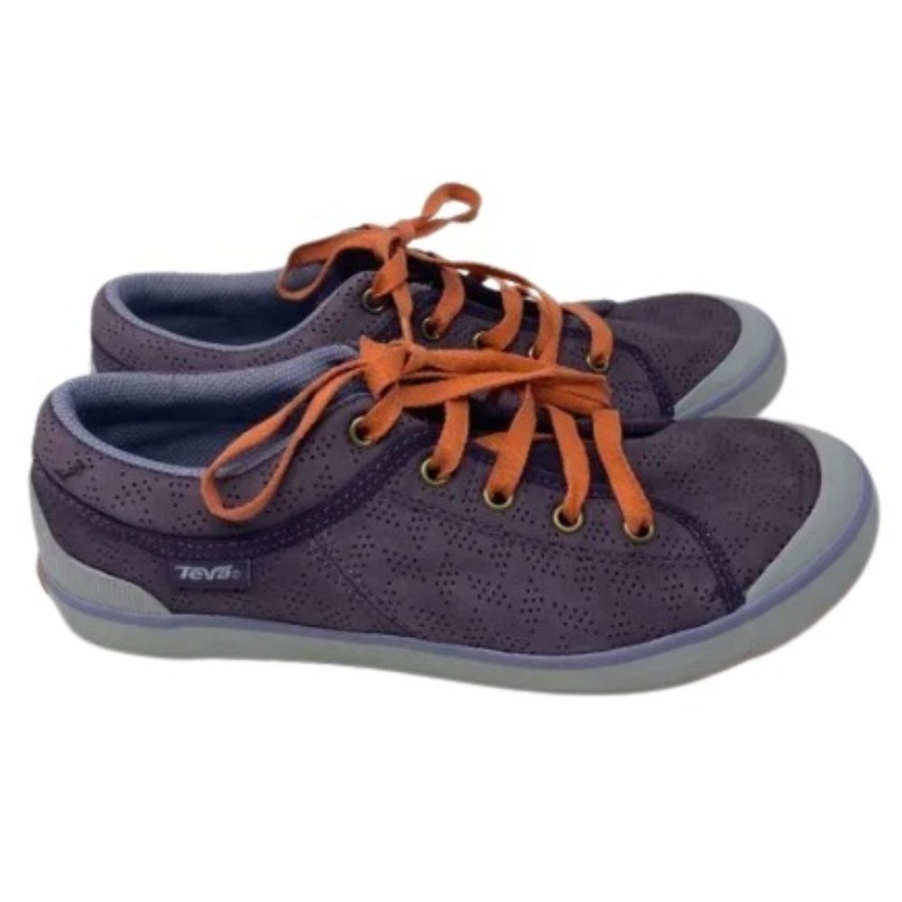 TEVA Freewheel Women's Comfort Shoe Purple Suede Lace Up Sneaker 1005919